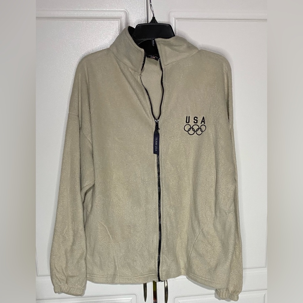 USA Olympic Beige Fleece Jacket